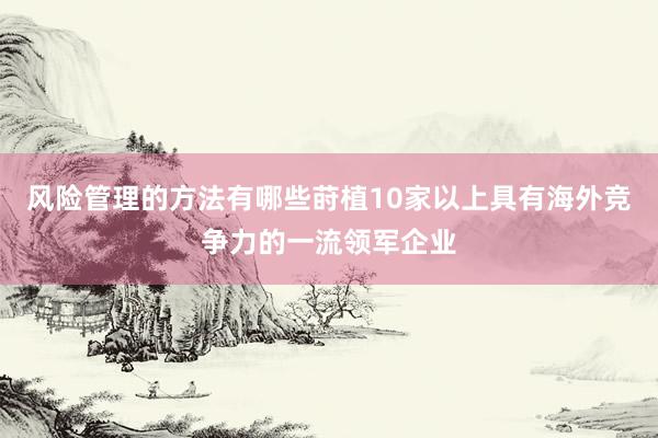 风险管理的方法有哪些莳植10家以上具有海外竞争力的一流领军企业