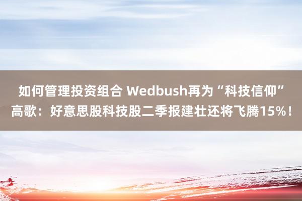 如何管理投资组合 Wedbush再为“科技信仰”高歌：好意思股科技股二季报建壮还将飞腾15%！