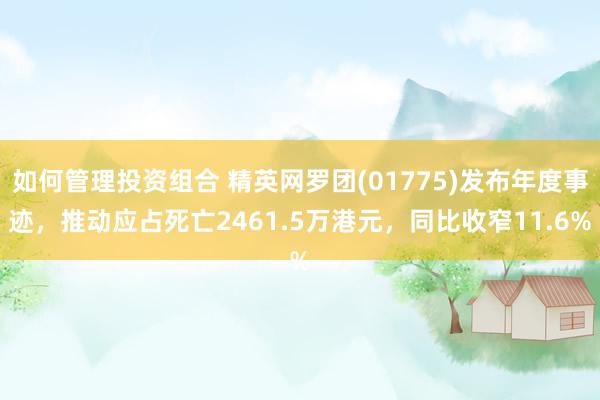 如何管理投资组合 精英网罗团(01775)发布年度事迹，推动应占死亡2461.5万港元，同比收窄11.6%