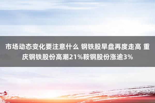 市场动态变化要注意什么 钢铁股早盘再度走高 重庆钢铁股份高潮21%鞍钢股份涨逾3%