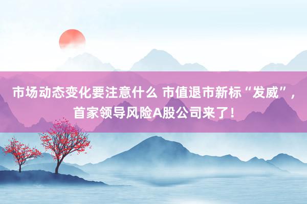 市场动态变化要注意什么 市值退市新标“发威”，首家领导风险A股公司来了！