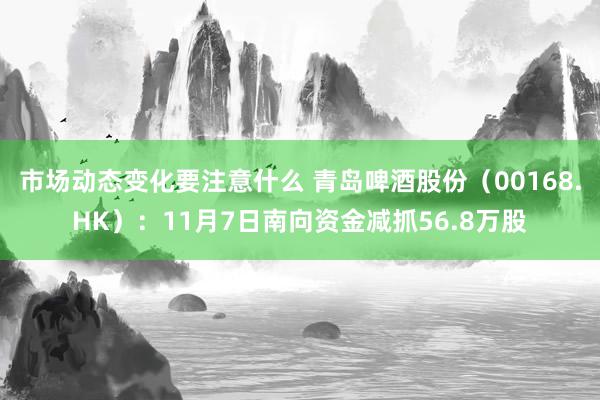 市场动态变化要注意什么 青岛啤酒股份（00168.HK）：11月7日南向资金减抓56.8万股