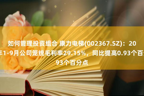 如何管理投资组合 康力电梯(002367.SZ)：2024年1-9月公司笼统毛利率29.15%，同比提高0.93个百分点