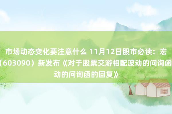 市场动态变化要注意什么 11月12日股市必读：宏盛股份（603090）新发布《对于股票交游相配波动的问询函的回复》