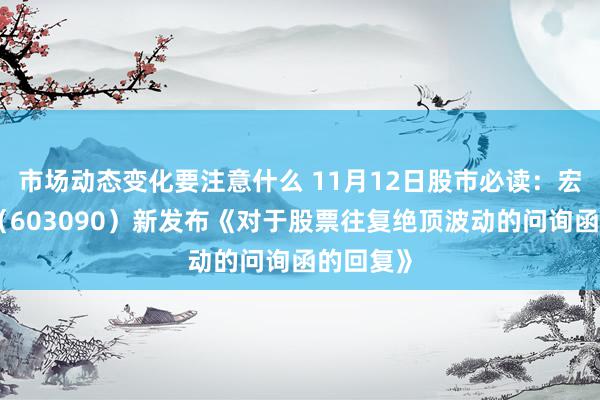 市场动态变化要注意什么 11月12日股市必读：宏盛股份（603090）新发布《对于股票往复绝顶波动的问询函的回复》