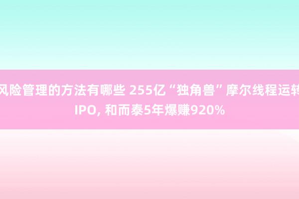 风险管理的方法有哪些 255亿“独角兽”摩尔线程运转IPO, 和而泰5年爆赚920%