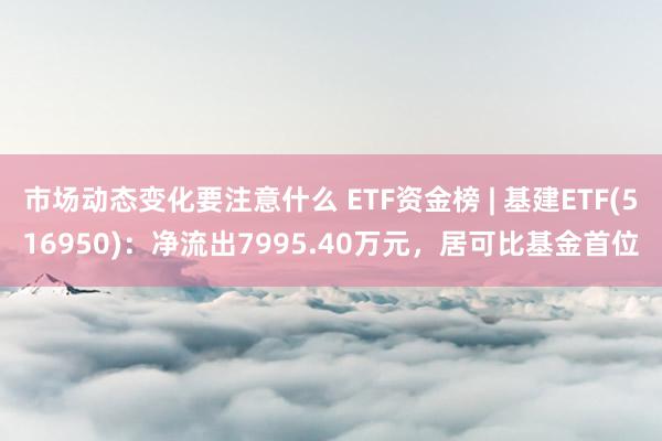 市场动态变化要注意什么 ETF资金榜 | 基建ETF(516950)：净流出7995.40万元，居可比基金首位