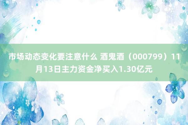 市场动态变化要注意什么 酒鬼酒（000799）11月13日主力资金净买入1.30亿元