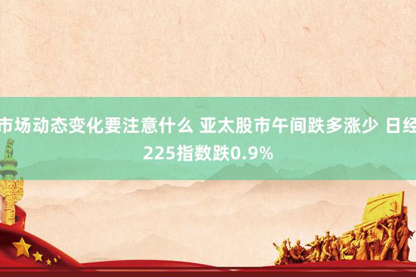 市场动态变化要注意什么 亚太股市午间跌多涨少 日经225指数跌0.9%