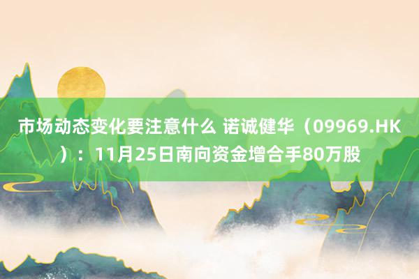 市场动态变化要注意什么 诺诚健华（09969.HK）：11月25日南向资金增合手80万股