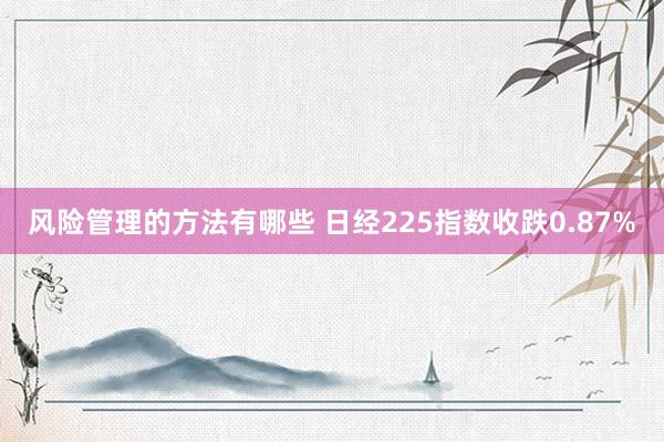 风险管理的方法有哪些 日经225指数收跌0.87%