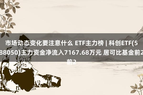 市场动态变化要注意什么 ETF主力榜 | 科创ETF(588050)主力资金净流入7167.68万元 居可比基金前2