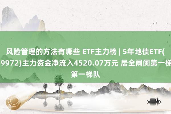 风险管理的方法有哪些 ETF主力榜 | 5年地债ETF(159972)主力资金净流入4520.07万元 居全阛阓第一梯队