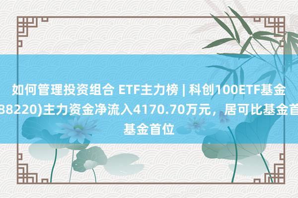 如何管理投资组合 ETF主力榜 | 科创100ETF基金(588220)主力资金净流入4170.70万元，居可比基金首位