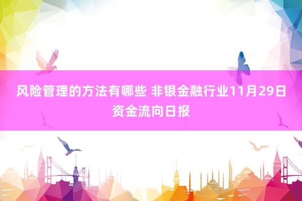 风险管理的方法有哪些 非银金融行业11月29日资金流向日报