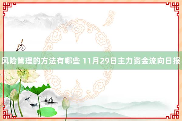 风险管理的方法有哪些 11月29日主力资金流向日报