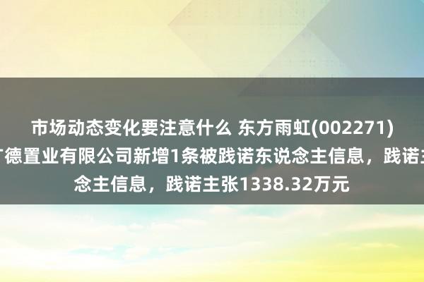 市场动态变化要注意什么 东方雨虹(002271)控股的岳阳江南广德置业有限公司新增1条被践诺东说念主信息，践诺主张1338.32万元