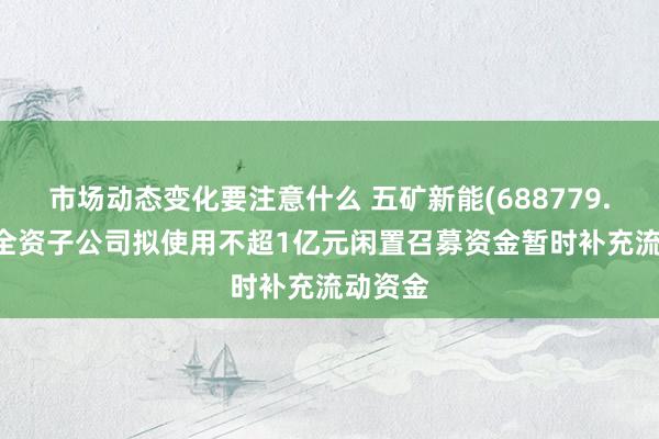 市场动态变化要注意什么 五矿新能(688779.SH)及全资子公司拟使用不超1亿元闲置召募资金暂时补充流动资金