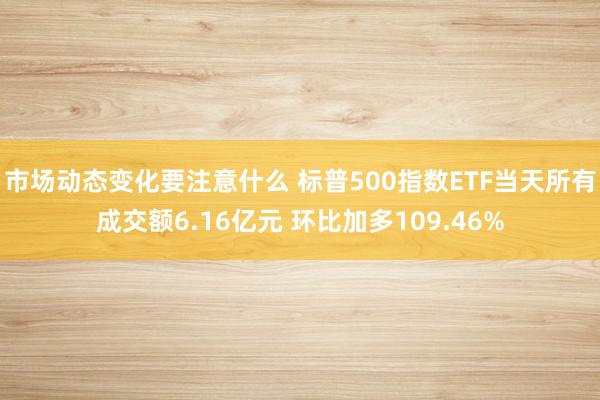 市场动态变化要注意什么 标普500指数ETF当天所有成交额6.16亿元 环比加多109.46%