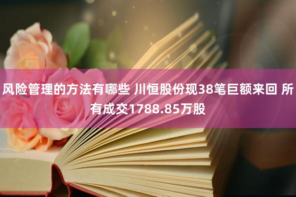 风险管理的方法有哪些 川恒股份现38笔巨额来回 所有成交1788.85万股