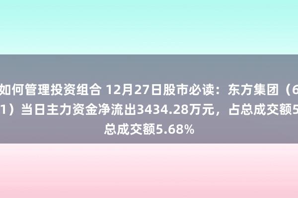 如何管理投资组合 12月27日股市必读：东方集团（600811）当日主力资金净流出3434.28万元，占总成交额5.68%