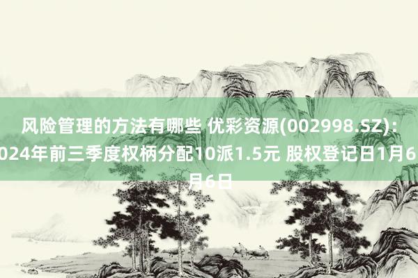 风险管理的方法有哪些 优彩资源(002998.SZ)：2024年前三季度权柄分配10派1.5元 股权登记日1月6日