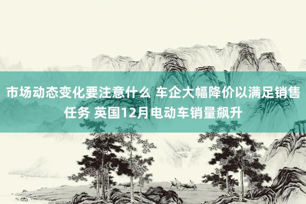 市场动态变化要注意什么 车企大幅降价以满足销售任务 英国12月电动车销量飙升