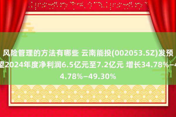 风险管理的方法有哪些 云南能投(002053.SZ)发预增，瞻望2024年度净利润6.5亿元至7.2亿元 增长34.78%—49.30%