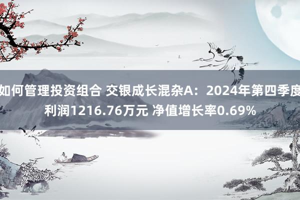 如何管理投资组合 交银成长混杂A：2024年第四季度利润1216.76万元 净值增长率0.69%