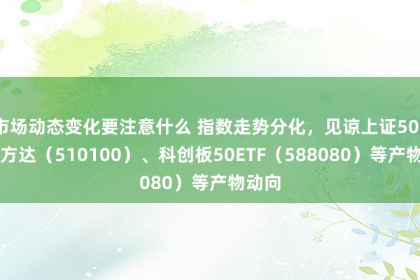 市场动态变化要注意什么 指数走势分化，见谅上证50ETF易方达（510100）、科创板50ETF（588080）等产物动向