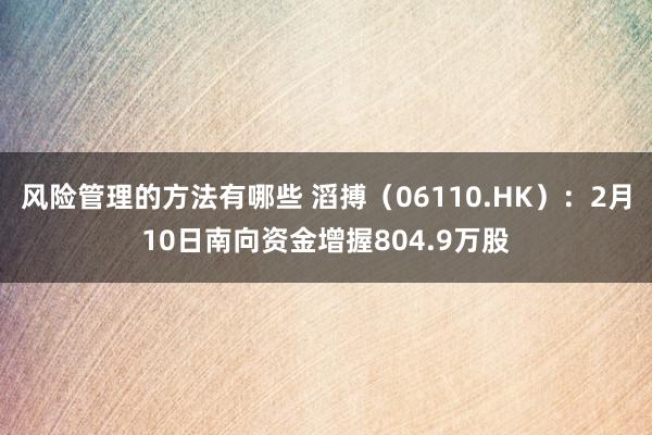 风险管理的方法有哪些 滔搏（06110.HK）：2月10日南向资金增握804.9万股