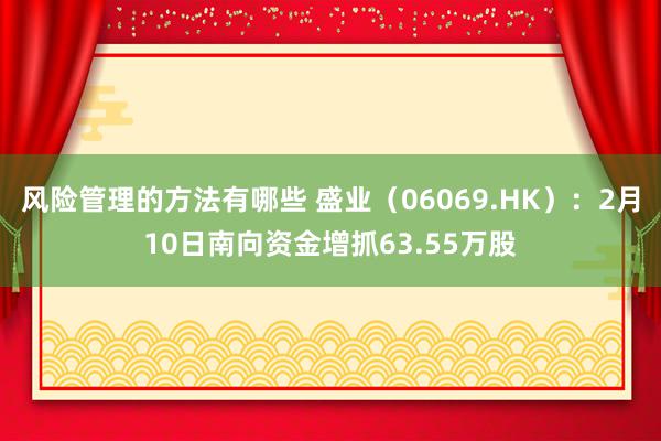 风险管理的方法有哪些 盛业（06069.HK）：2月10日南向资金增抓63.55万股