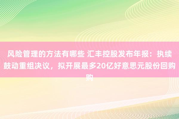 风险管理的方法有哪些 汇丰控股发布年报：执续鼓动重组决议，拟开展最多20亿好意思元股份回购