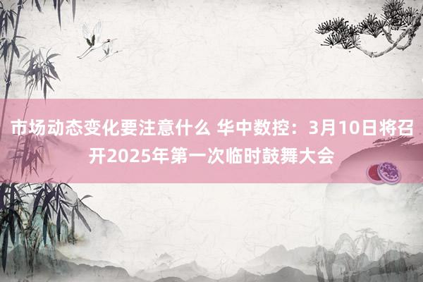 市场动态变化要注意什么 华中数控：3月10日将召开2025年第一次临时鼓舞大会