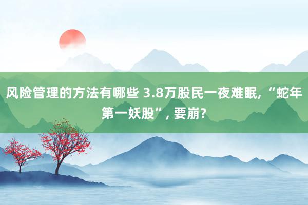 风险管理的方法有哪些 3.8万股民一夜难眠, “蛇年第一妖股”, 要崩?