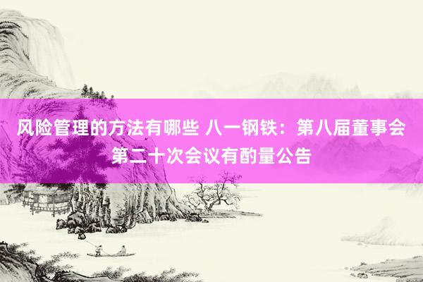 风险管理的方法有哪些 八一钢铁：第八届董事会第二十次会议有酌量公告